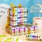 Birthday Wrapping Paper Mini Roll – 17” x 16.4 ft – Colorful Holographic “Happy Birthday” Foil Gift Wrap for Baby Showers, Holidays & Parties (Birthday lettering)